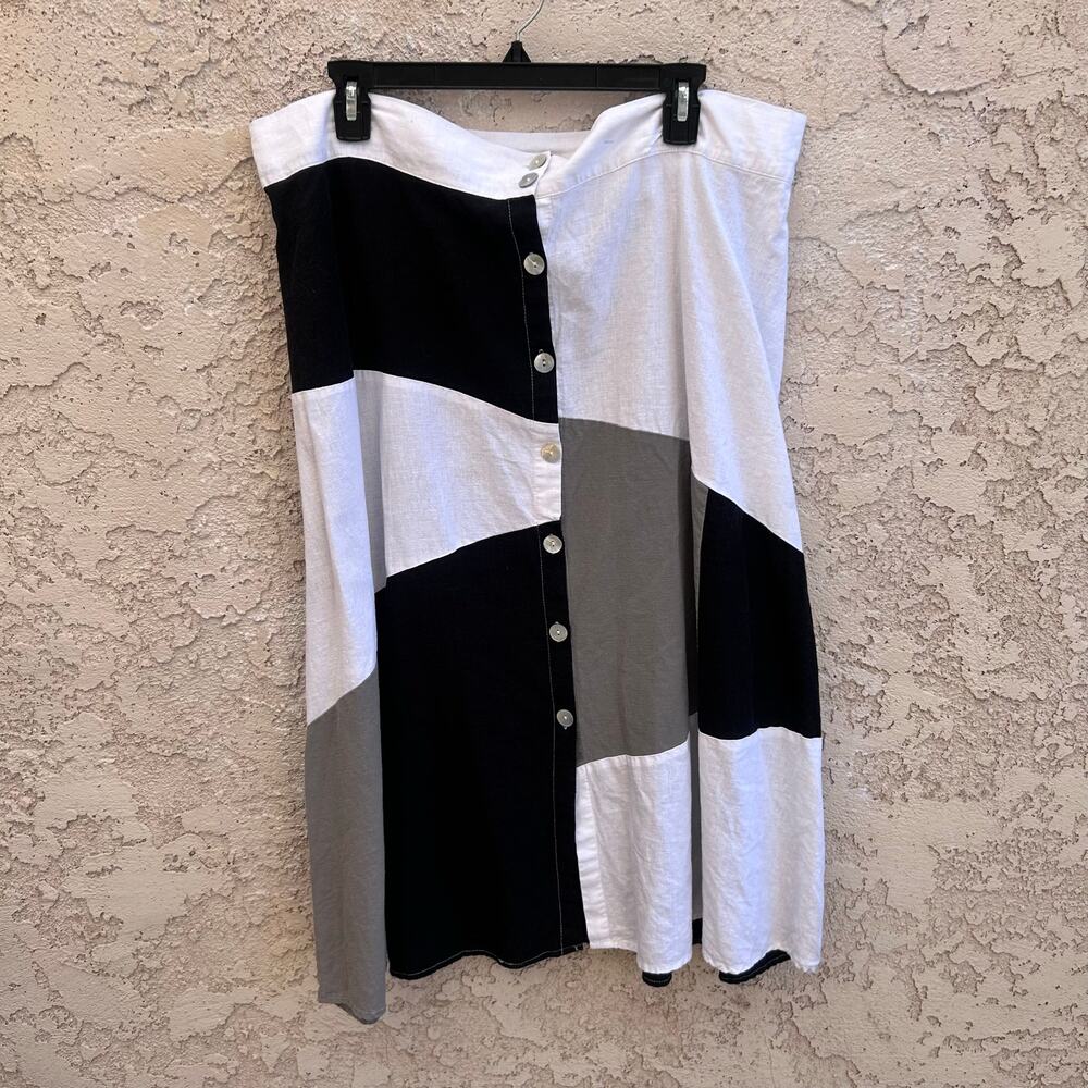 For Cynthia Colorblock Top & Skirt Set Black Gray White Artsy XL - Picture 7 of 7